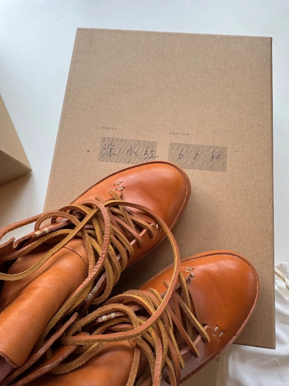 FEIT Hand-Sewn High Top Natural Tan Leather EU 37 Edition 6/60